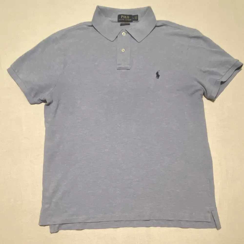Polo Ralph Lauren Custom Slim Fit Blue Knit Polo Shirt Men’s L